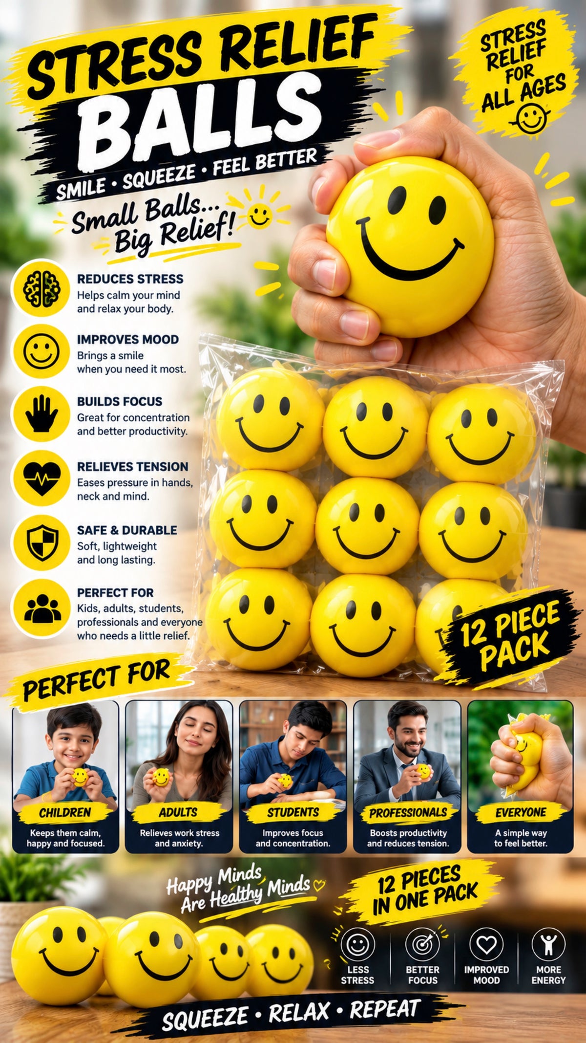 STRESS RELIEF BALLS (12pc)