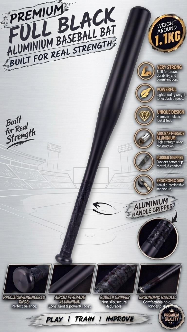 1.2 KG PREMIUM ALUMINIUM BASEBALL BAT (34 inches)