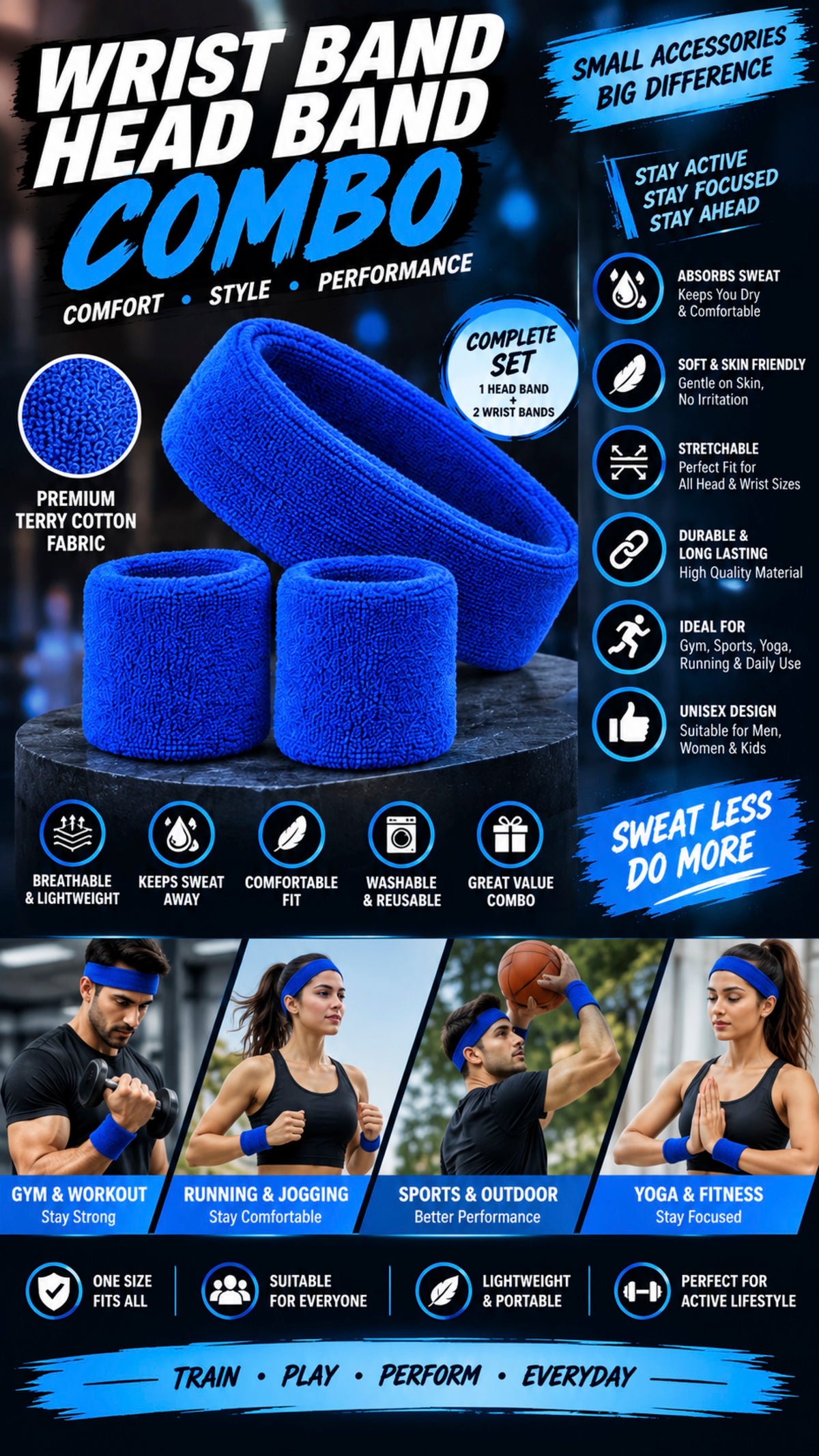 WRIST BAND+HEAD BAND COMBO